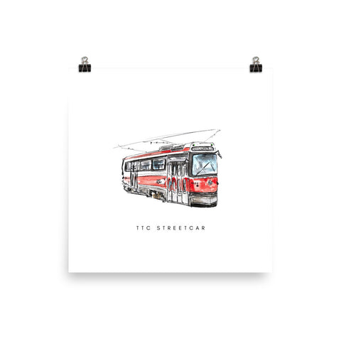 TTC Streetcar Print - White
